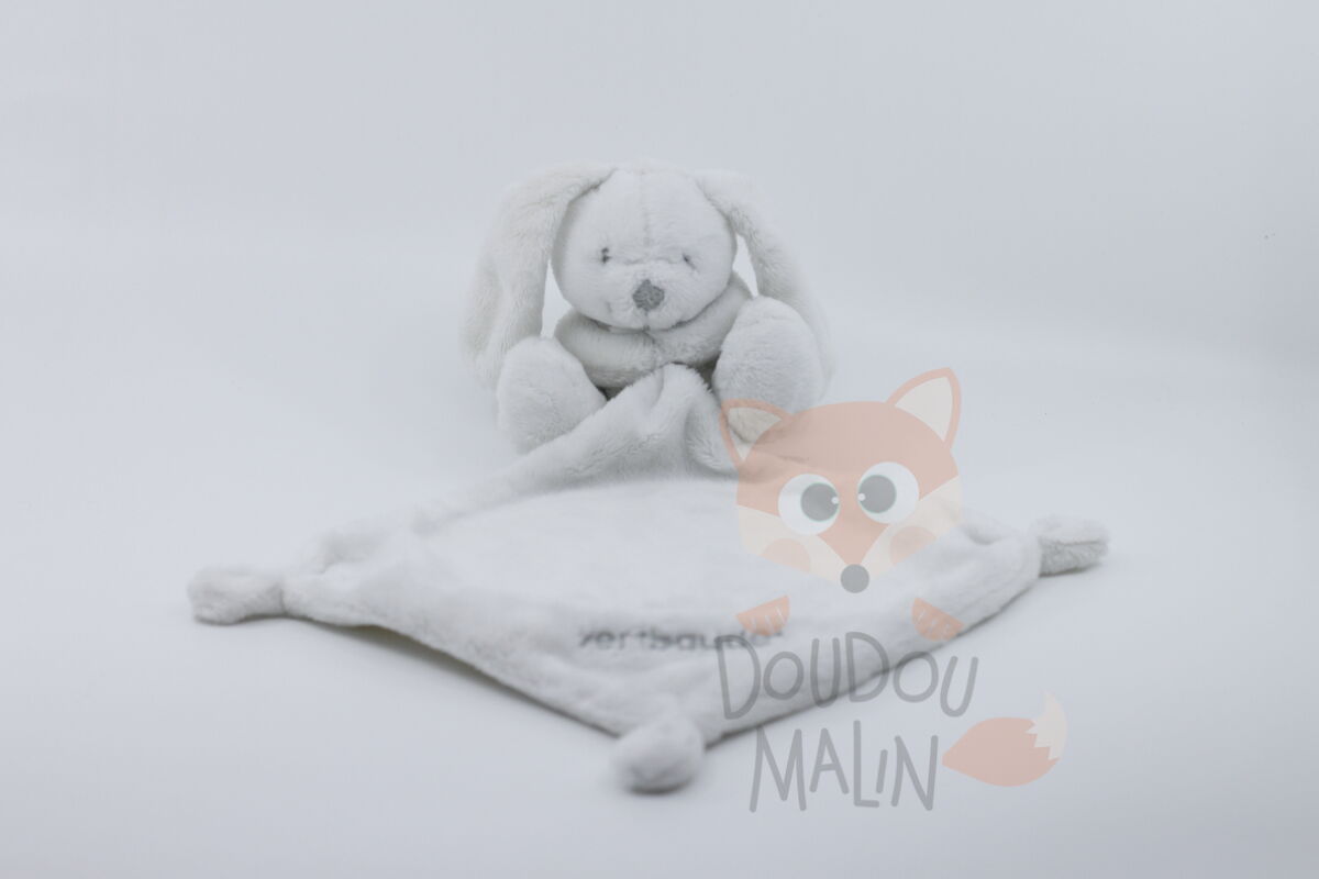  - peluche avec lapin blanc gris 25 cm 